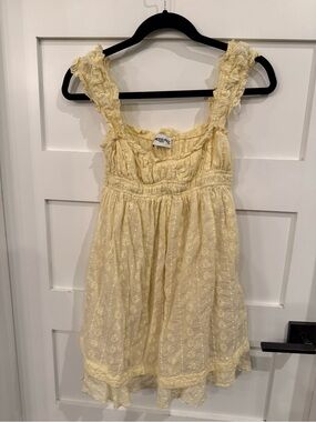 princess polly mini dress yellow lace Kassanda The Oh Polly V Summer Floral Princess Polly Mini